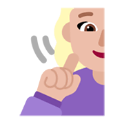 Emoji 🧏🏼‍♀️ Donna Con Problemi Di Udito: Carnagione Abbastanza Chiara su Microsoft Windows 11 November 2021 Update.