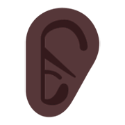 Emoji 👂🏿 Orecchio: Carnagione Scura su Microsoft Windows 11 November 2021 Update.