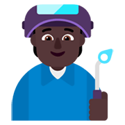 Emoji 🧑🏿‍🏭 Persona Che Lavora In Fabbrica: Carnagione Scura su Microsoft Windows 11 November 2021 Update.