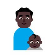 👨🏿‍👶🏿 Emoji Família - Homem, Bebê: Pele Escura na Microsoft Windows 11 November 2021 Update.