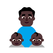 👨🏿‍👶🏿‍👶🏿 Emoji Família - Homem, Bebê, Bebê: Pele Escura na Microsoft Windows 11 November 2021 Update.