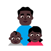 Émoji 👨🏿‍👶🏿‍👧🏿 Famille - Homme, Bébé, Fille: Peau Foncée sur Microsoft Windows 11 November 2021 Update.