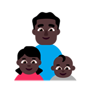 👨🏿‍👧🏿‍👶🏿 Emoji Familie - Mann, Mädchen, Baby: dunkle Hautfarbe Microsoft Windows 11 November 2021 Update.
