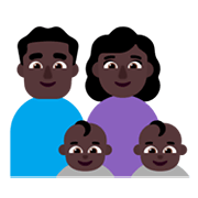 👨🏿‍👩🏿‍👶🏿‍👶🏿 Emoji Familie - Mann, Frau, Baby, Baby: dunkle Hautfarbe Microsoft Windows 11 November 2021 Update.