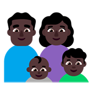 👨🏿‍👩🏿‍👶🏿‍👦🏿 Emoji Familia - Hombre, Mujer, Bebé, Niño: Tono De Piel Oscuro en Microsoft Windows 11 November 2021 Update.
