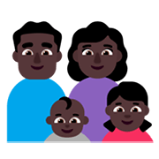👨🏿‍👩🏿‍👶🏿‍👧🏿 Emoji Familie - Mann, Frau, Baby, Mädchen: dunkle Hautfarbe Microsoft Windows 11 November 2021 Update.