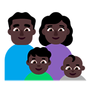 👨🏿‍👩🏿‍👦🏿‍👶🏿 Emoji Familie - Mann, Frau, Junge, Baby: dunkle Hautfarbe Microsoft Windows 11 November 2021 Update.