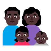 👨🏿‍👩🏿‍👧🏿‍👶🏿 Emoji Familie - Mann, Frau, Mädchen, Baby: dunkle Hautfarbe Microsoft Windows 11 November 2021 Update.