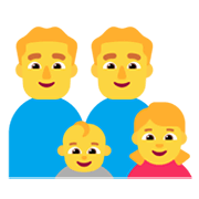 👨‍👨‍👶‍👧 Emoji Familie: Mann, Mann, Baby, Mädchen Microsoft Windows 11 November 2021 Update.