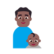 Émoji 👨🏾‍👶🏾 Famille - Homme, Bébé: Peau Mate sur Microsoft Windows 11 November 2021 Update.