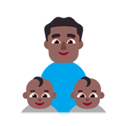 👨🏾‍👶🏾‍👶🏾 Emoji Família - Homem, Bebê, Bebê: Pele Morena Escura na Microsoft Windows 11 November 2021 Update.