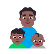 👨🏾‍👦🏾‍👶🏾 Emoji Família - Homem, Menino, Bebê: Pele Morena Escura na Microsoft Windows 11 November 2021 Update.