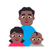 👨🏾‍👧🏾‍👶🏾 Emoji Familie - Mann, Mädchen, Baby: mitteldunkle Hautfarbe Microsoft Windows 11 November 2021 Update.