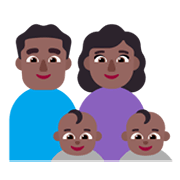 👨🏾‍👩🏾‍👶🏾‍👶🏾 Emoji Família - Homem, Mulher, Bebê, Bebê: Pele Morena Escura na Microsoft Windows 11 November 2021 Update.