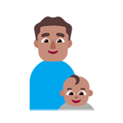 Emoji 👨🏽‍👶🏽 Famiglia - Uomo, Neonato: Carnagione Olivastra su Microsoft Windows 11 November 2021 Update.