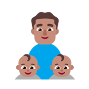 👨🏽‍👶🏽‍👶🏽 Emoji Familia - Hombre, Bebé, Bebé: Tono De Piel Medio en Microsoft Windows 11 November 2021 Update.