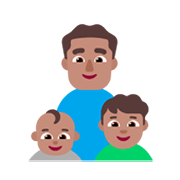 Émoji 👨🏽‍👶🏽‍👦🏽 Famille - Homme, Bébé, Garçon: Peau Légèrement Mate sur Microsoft Windows 11 November 2021 Update.