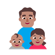 👨🏽‍👶🏽‍👧🏽 Emoji Família - Homem, Bebê, Menina: Pele Morena na Microsoft Windows 11 November 2021 Update.