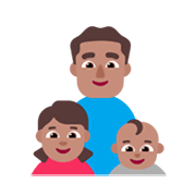 👨🏽‍👧🏽‍👶🏽 Emoji Familia - Hombre, Niña, Bebé: Tono De Piel Medio en Microsoft Windows 11 November 2021 Update.