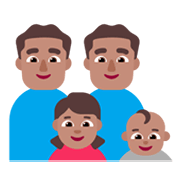 👨🏽‍👨🏽‍👧🏽‍👶🏽 Emoji Familie - Mann, Mann, Mädchen, Baby: mittlere Hautfarbe Microsoft Windows 11 November 2021 Update.