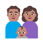 Émoji 👨🏽‍👩🏽‍👶🏽 Famille - Homme, Femme, Bébé: Peau Légèrement Mate sur Microsoft Windows 11 November 2021 Update.