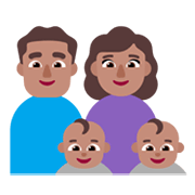 👨🏽‍👩🏽‍👶🏽‍👶🏽 Emoji Familie - Mann, Frau, Baby, Baby: mittlere Hautfarbe Microsoft Windows 11 November 2021 Update.