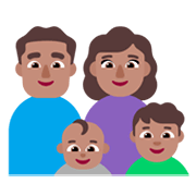 👨🏽‍👩🏽‍👶🏽‍👦🏽 Emoji Família - Homem, Mulher, Bebê, Menino: Pele Morena na Microsoft Windows 11 November 2021 Update.