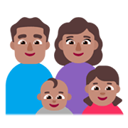 👨🏽‍👩🏽‍👶🏽‍👧🏽 Emoji Família - Homem, Mulher, Bebê, Menina: Pele Morena na Microsoft Windows 11 November 2021 Update.