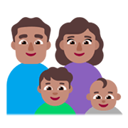 👨🏽‍👩🏽‍👦🏽‍👶🏽 Emoji Família - Homem, Mulher, Menino, Bebê: Pele Morena na Microsoft Windows 11 November 2021 Update.