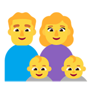Émoji 👨‍👩‍👶‍👶 Famille: Homme, Femme, Bébé, Bébé sur Microsoft Windows 11 November 2021 Update.