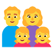 👨‍👩‍👧‍👧 Emoji Familie: Mann, Frau, Mädchen und Mädchen Microsoft Windows 11 November 2021 Update.