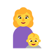 👩‍👶 Emoji Familia: mujer, bebé en Microsoft Windows 11 November 2021 Update.