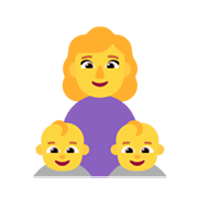 👩‍👶‍👶 Emoji Familie: Frau, Baby, Baby Microsoft Windows 11 November 2021 Update.