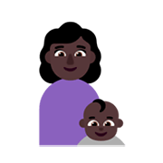 Emoji 👩🏿‍👶🏿 Famiglia - Donna, Neonato: Carnagione Scura su Microsoft Windows 11 November 2021 Update.