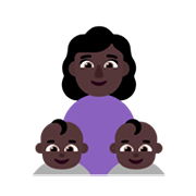 Emoji 👩🏿‍👶🏿‍👶🏿 Famiglia - Donna, Neonato, Neonato: Carnagione Scura su Microsoft Windows 11 November 2021 Update.