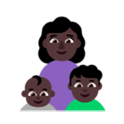 Emoji 👩🏿‍👶🏿‍👦🏿 Famiglia - Donna, Neonato, Bambino: Carnagione Scura su Microsoft Windows 11 November 2021 Update.