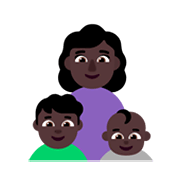 Emoji 👩🏿‍👦🏿‍👶🏿 Famiglia - Donna, Bambino, Neonato: Carnagione Scura su Microsoft Windows 11 November 2021 Update.