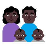 👩🏿‍👨🏿‍👶🏿‍👶🏿 Emoji Família - Mulher, Homem, Bebê, Bebê: Pele Escura na Microsoft Windows 11 November 2021 Update.