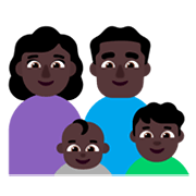 👩🏿‍👨🏿‍👶🏿‍👦🏿 Emoji Familie - Frau, Mann, Baby, Junge: dunkle Hautfarbe Microsoft Windows 11 November 2021 Update.