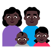 👩🏿‍👨🏿‍👶🏿‍👧🏿 Emoji Familie - Frau, Mann, Baby, Mädchen: dunkle Hautfarbe Microsoft Windows 11 November 2021 Update.