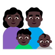 👩🏿‍👨🏿‍👦🏿‍👶🏿 Emoji Família - Mulher, Homem, Menino, Bebê: Pele Escura na Microsoft Windows 11 November 2021 Update.