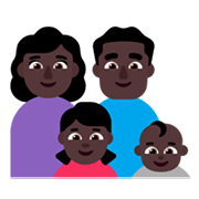 👩🏿‍👨🏿‍👧🏿‍👶🏿 Emoji Familie - Frau, Mann, Mädchen, Baby: dunkle Hautfarbe Microsoft Windows 11 November 2021 Update.