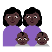 Émoji 👩🏿‍👩🏿‍👶🏿‍👶🏿 Famille - Femme, Femme, Bébé, Bébé: Peau Foncée sur Microsoft Windows 11 November 2021 Update.