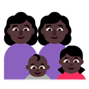 👩🏿‍👩🏿‍👶🏿‍👧🏿 Emoji Família - Mulher, Mulher, Bebê, Menina: Pele Escura na Microsoft Windows 11 November 2021 Update.