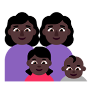 👩🏿‍👩🏿‍👧🏿‍👶🏿 Emoji Familie - Frau, Mann, Mädchen, Baby: dunkle Hautfarbe Microsoft Windows 11 November 2021 Update.
