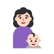 Émoji 👩🏻‍👶🏻 Famille - Femme, Bébé: Peau Claire sur Microsoft Windows 11 November 2021 Update.
