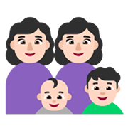 Emoji 👩🏻‍👩🏻‍👶🏻‍👦🏻 Famiglia - Donna, Donna, Neonato, Bambino: Carnagione Chiara su Microsoft Windows 11 November 2021 Update.