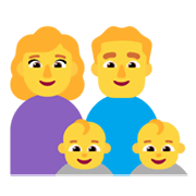 Émoji 👩‍👨‍👶‍👶 Famille: Femme, Homme, Bébé, Bébé sur Microsoft Windows 11 November 2021 Update.