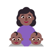 👩🏾‍👶🏾‍👶🏾 Emoji Familie - Frau, Baby, Baby: mitteldunkle Hautfarbe Microsoft Windows 11 November 2021 Update.