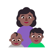 Emoji 👩🏾‍👶🏾‍👦🏾 Famiglia - Donna, Neonato, Bambino: Carnagione Abbastanza Scura su Microsoft Windows 11 November 2021 Update.